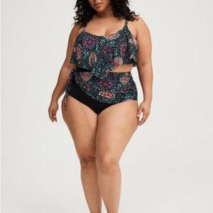 Torrid asymmetrical wrap skirt swim brief